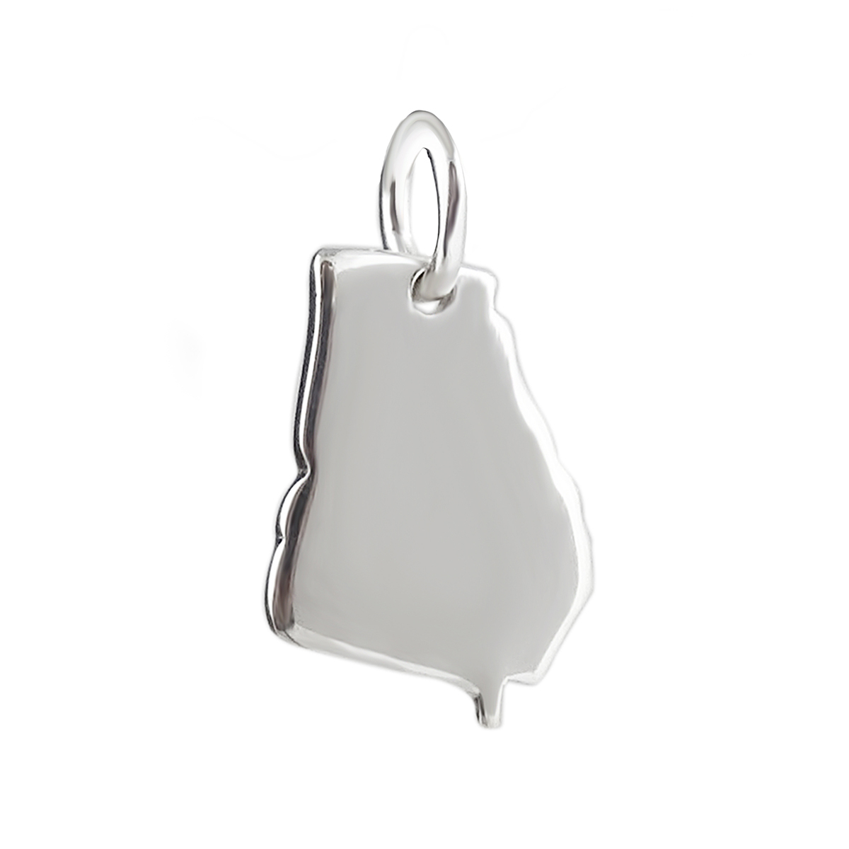 Georgia State Charm – 925 Sterling Silver Tiny Outline Peach Atlanta Savannah