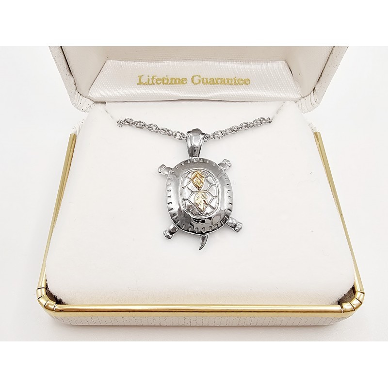 Black Hills Gold on Sterling Silver Turtle Pendant FAST SHIPPING