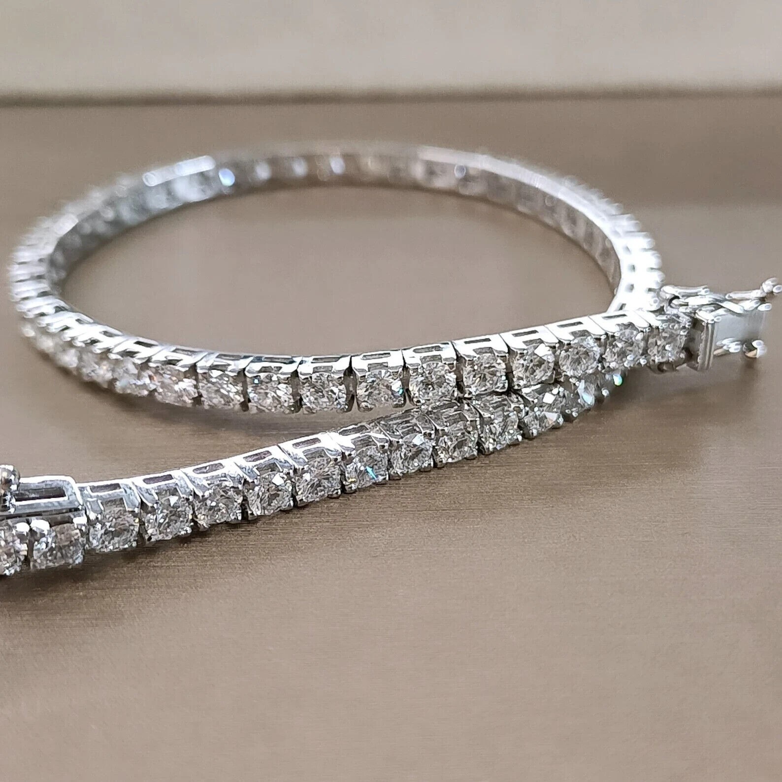 Girlfriend Gift Spcl Round Cut Lab Grown Diamond Tennis Bracelet In 925 Silver
