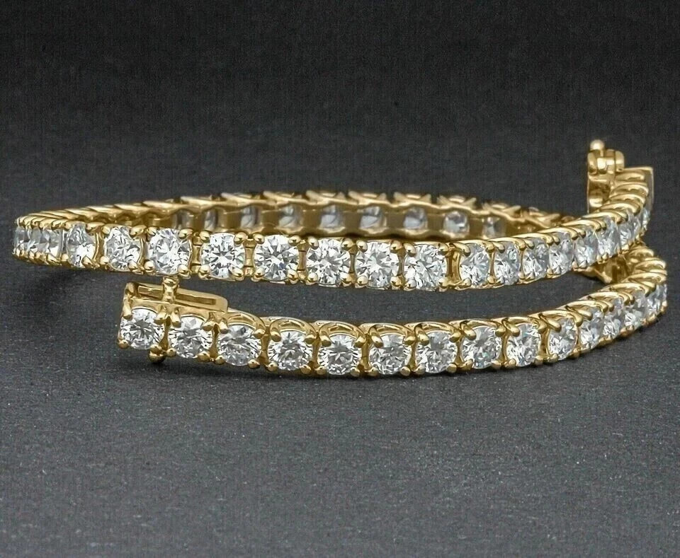 7Ct Round Lab Created 3MM Diamond Women’s Tennis Bracelet 14k Yellow Gold Plated
