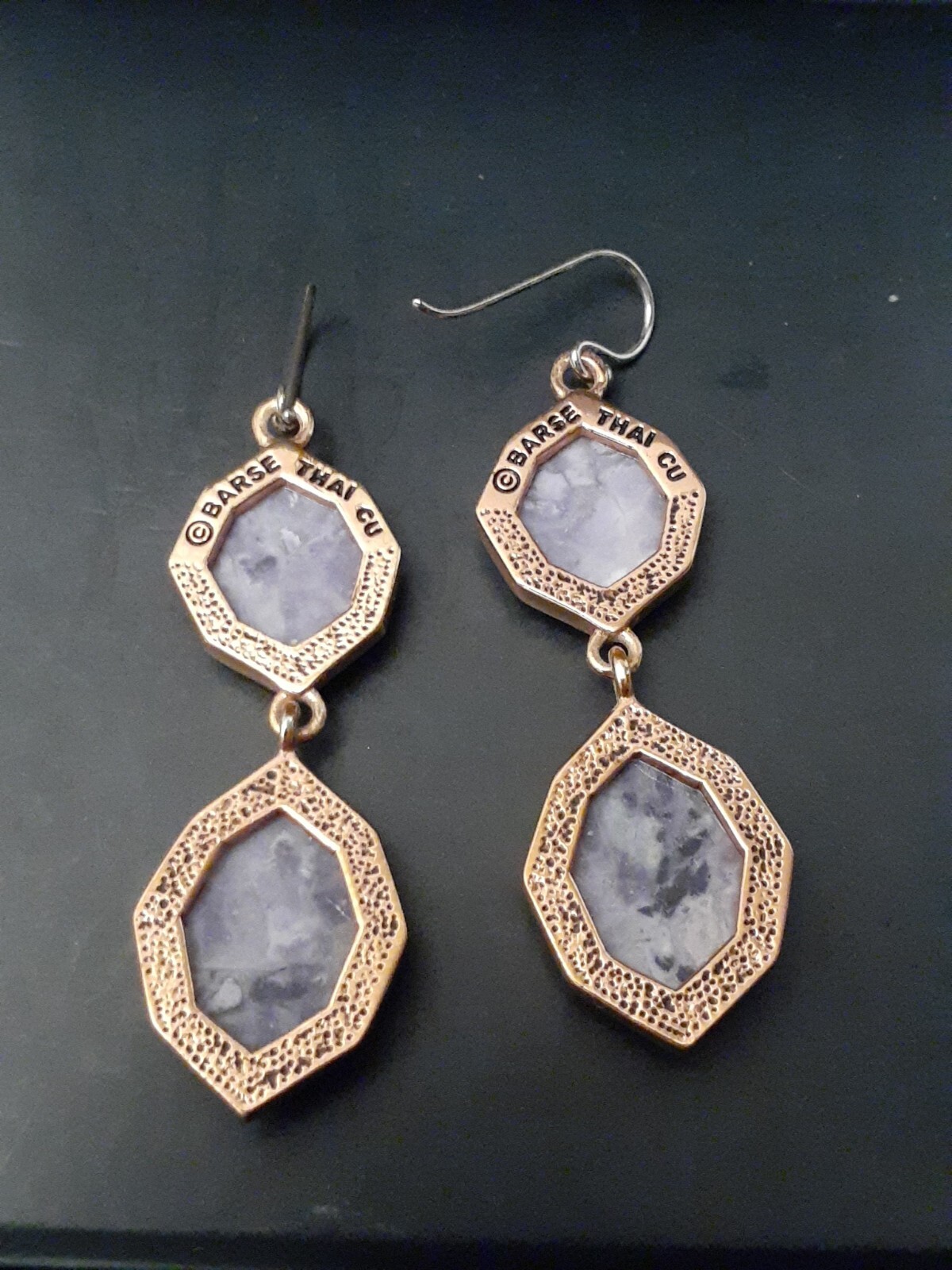 Studio Barse Mixed Metals Mexican Opal Gemstone 2.25″ Earrings Sterling Hooks