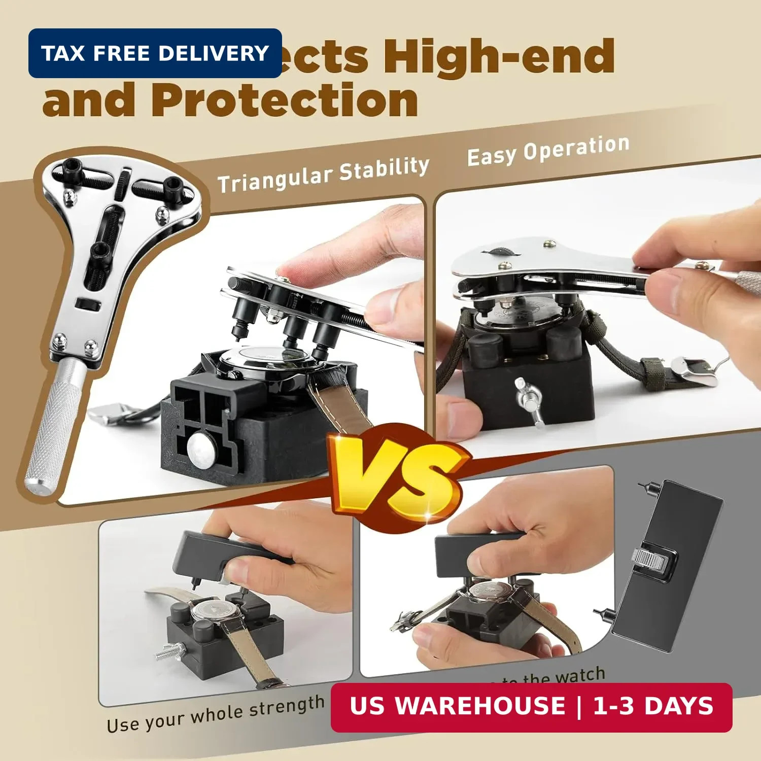 [Combination Version]Eventronic Watch Repair Tool Kit + Watch Press Tool 154PCS,
