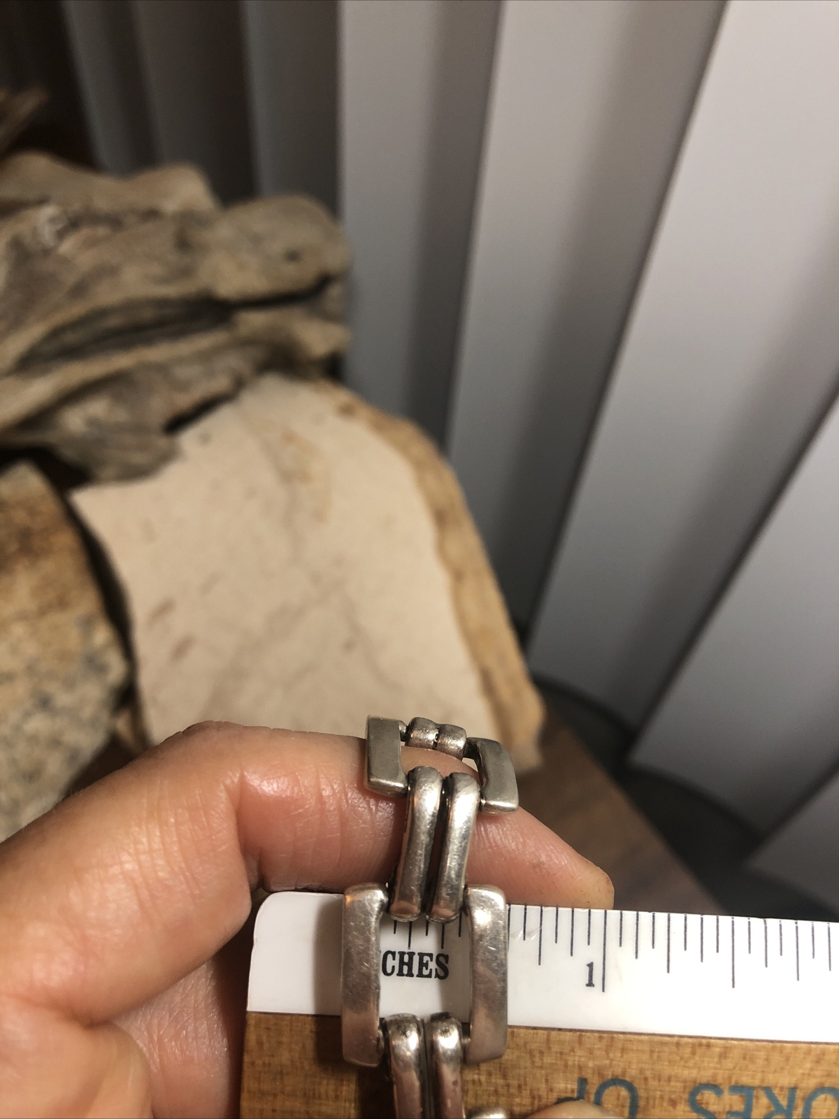 925 Sterling Silver Open Work Square Watch Band Design Bracelet 37.8g, Mexico