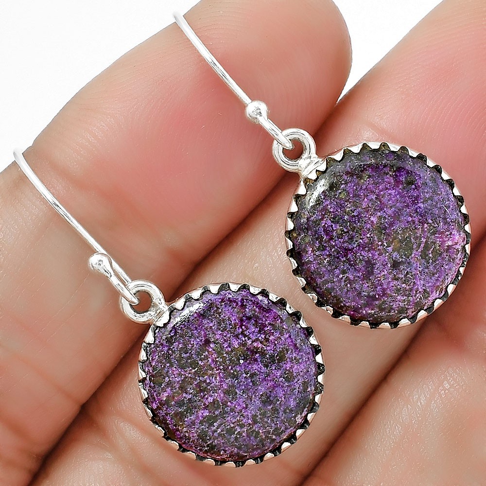 Natural Purpurite – South Africa 925 Sterling Silver Earrings Jewelry E-1113