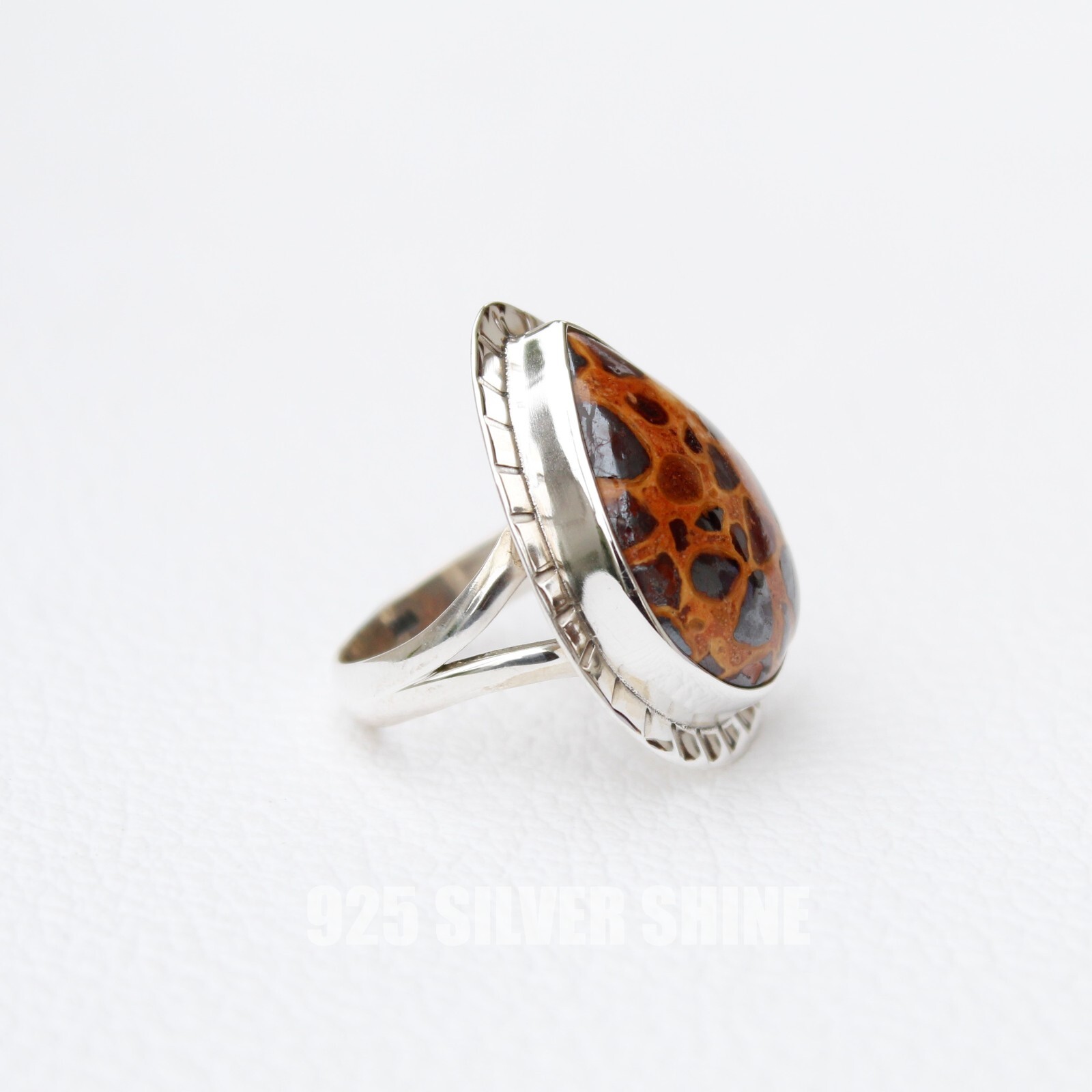BAUXITE NATURAL GEMSTONE 925 SOLID STERLING SILVER HANDMADE JEWELRY RING 3 TO 12