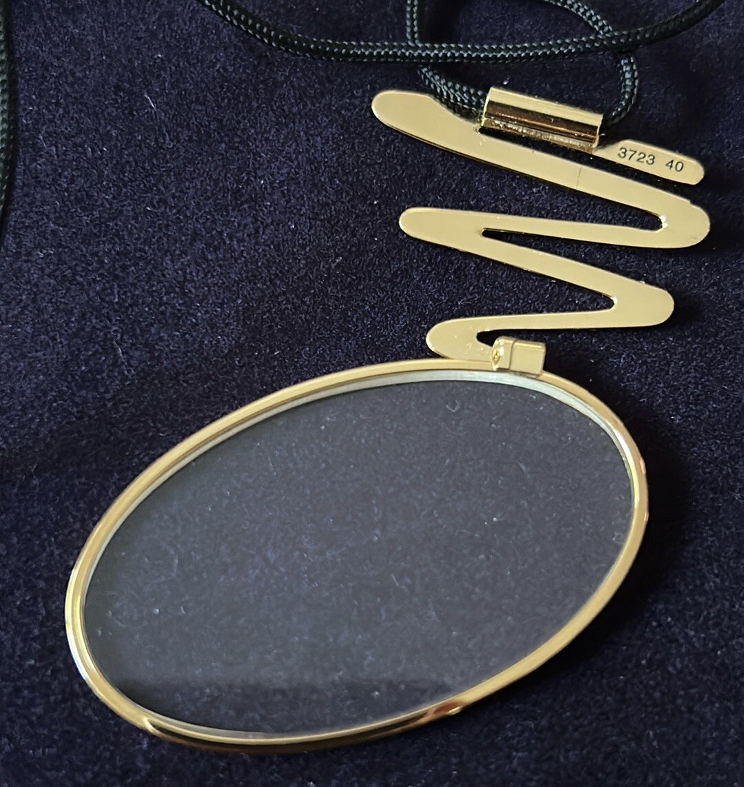 Gold Scribble Paloma Picasso Magnifying Glass Silk Cord Necklace