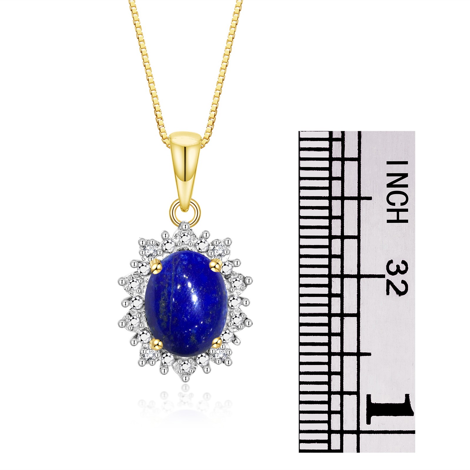 Rylos Yellow Gold Plated Silver Blue Star Sapphire & Diamond Earrings & Pendant