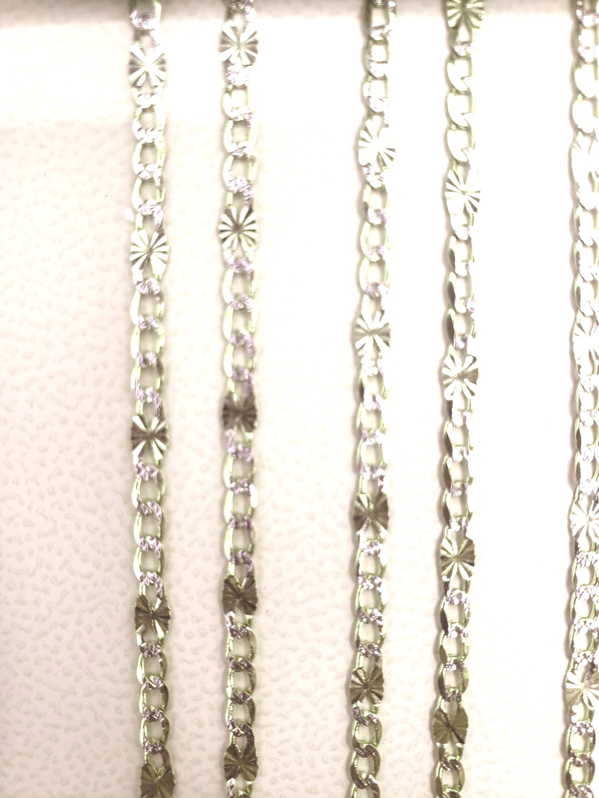 14k solid gold pave figaro chain with stars 20″ , 2.4 mm
