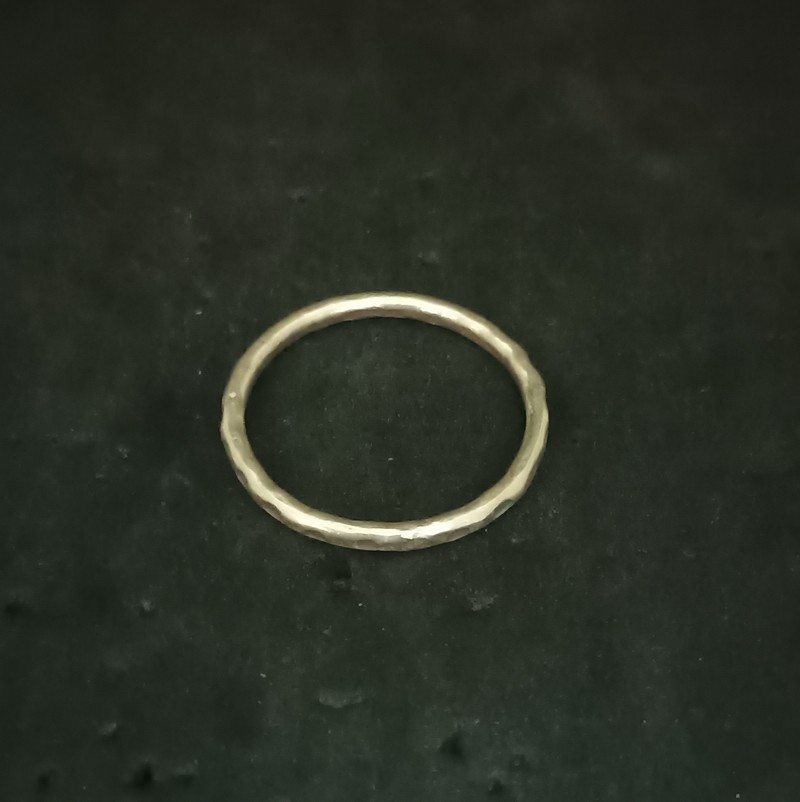 Fine Silver Rings craft Fixed Size Hammered bend band N68R13