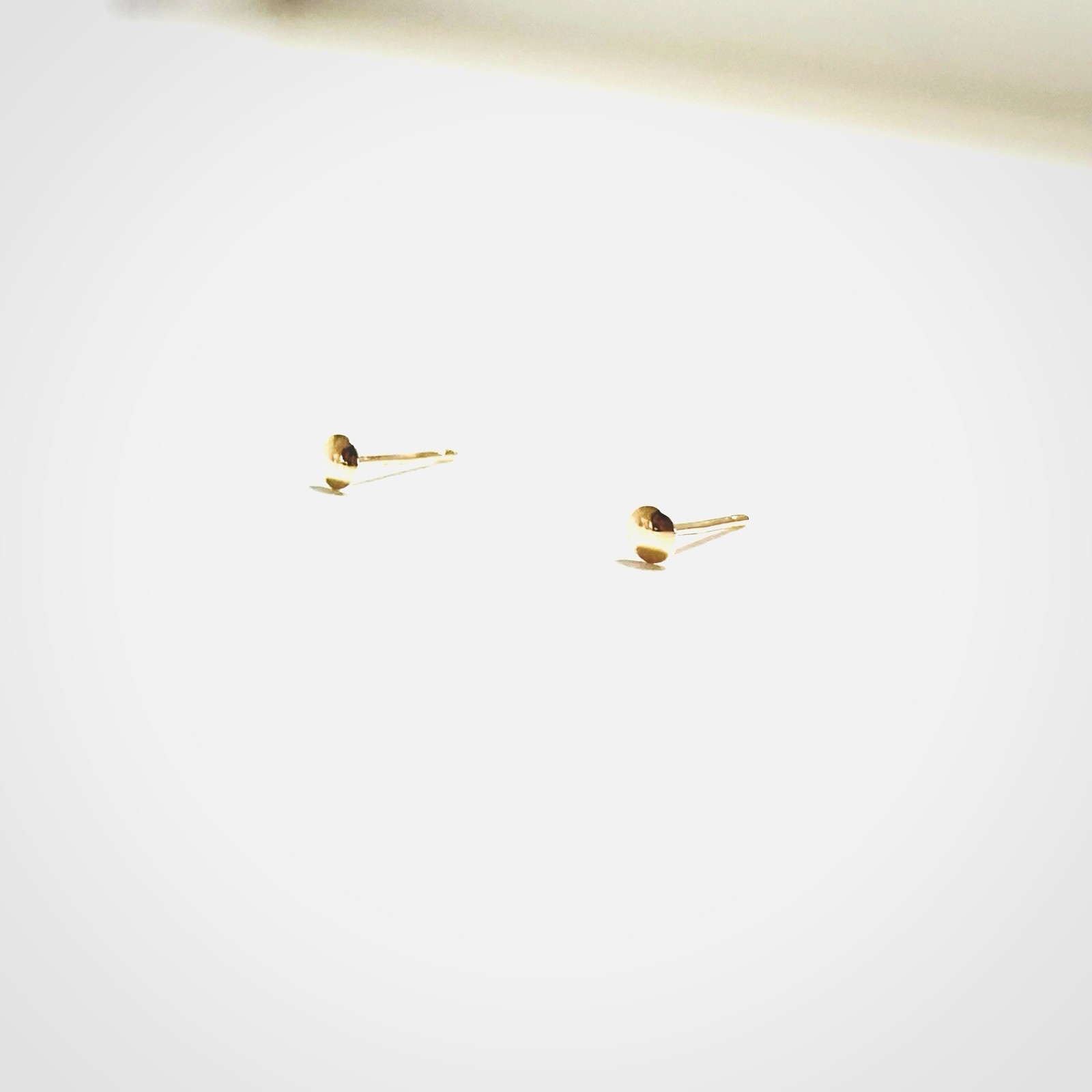 14k Yellow Gold Solid Disc Stud Earrings Minimalist Everyday Round Real Jewelry