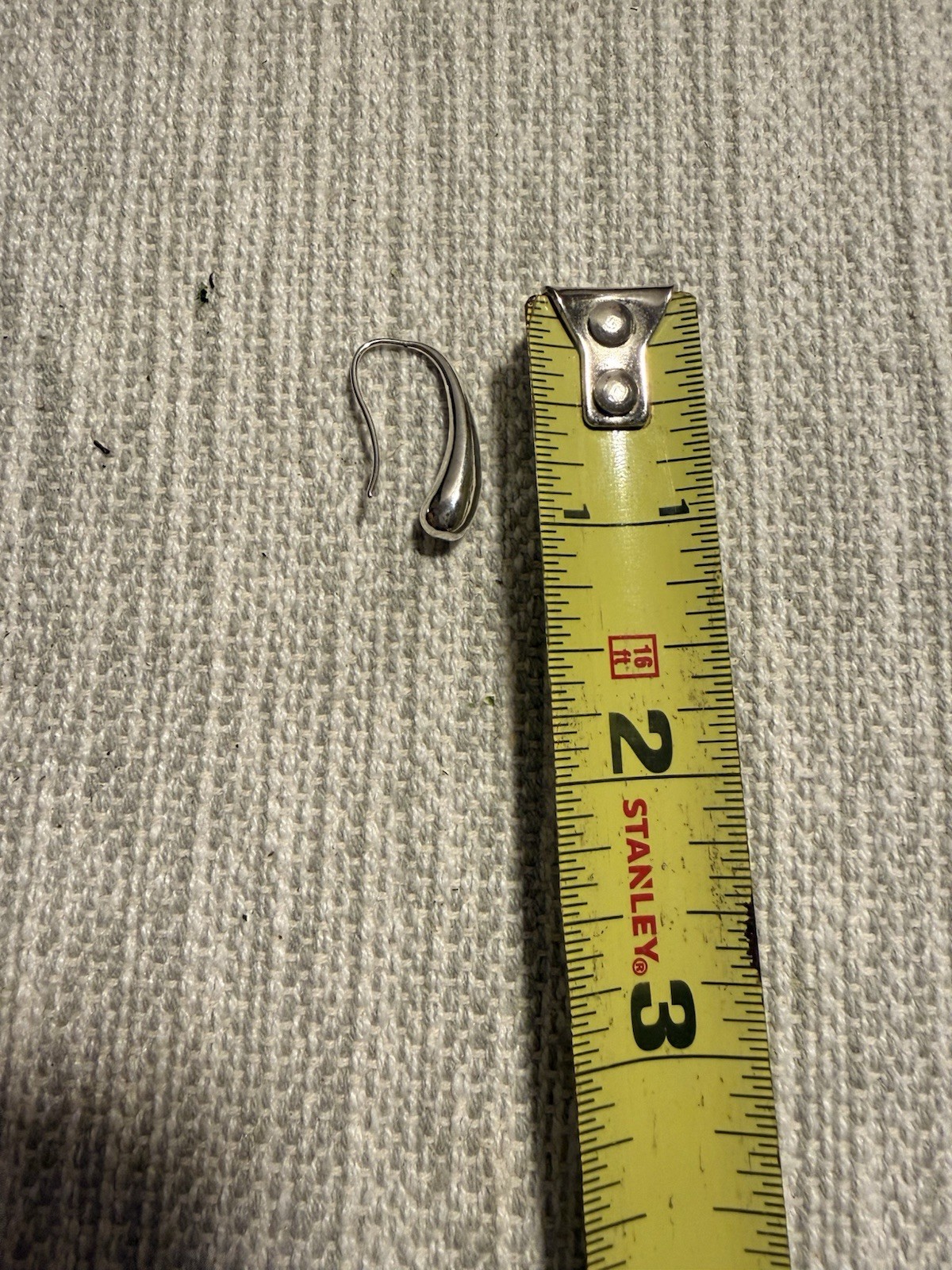 925 Sterling Silver Dangle Drop Hook Earrings 1 in Signed No Stone Silver