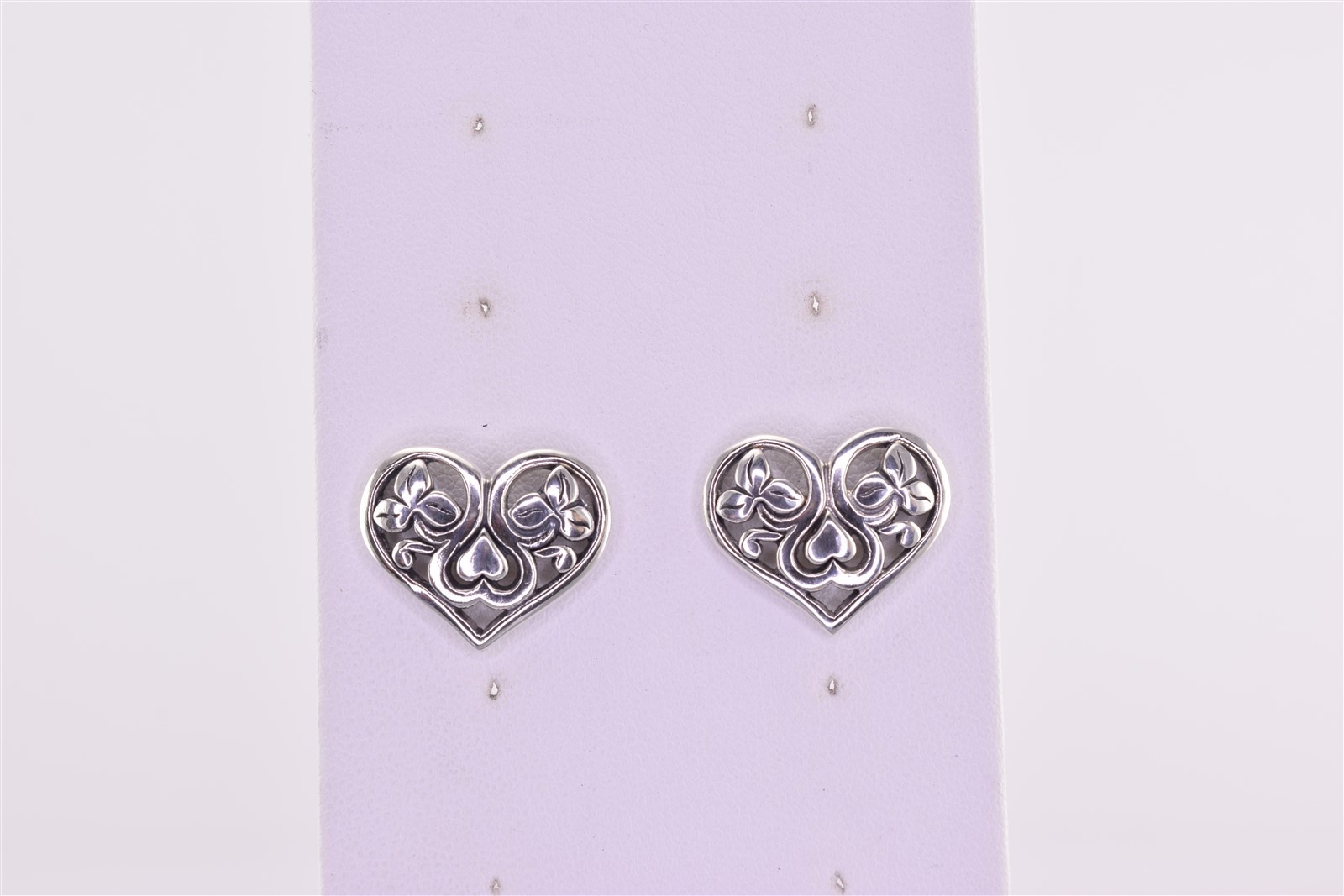 OC Tanner Sterling Silver 19mm x 15mm Scrolled Hearts 925 Post Stud Earrings