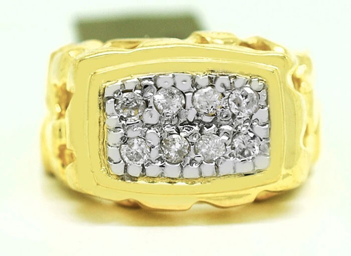 GENUINE 0.26 Cts DIAMOND MEN’S RING 14K GOLD – Made in USA – Free Appraisal