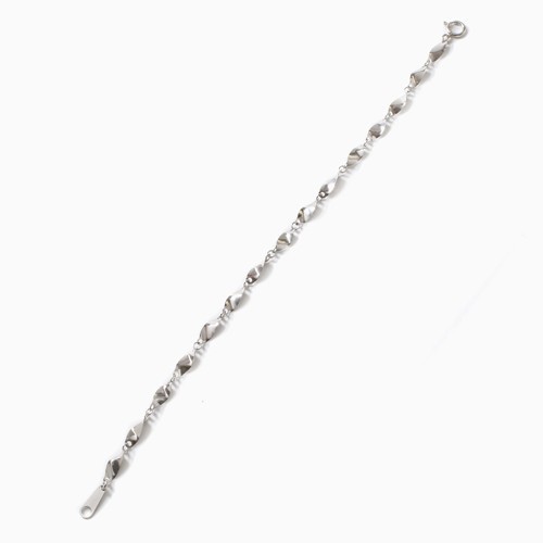 999 Solid Real Platinum 2.2g 3.5mm Twisted Tinsel Link Chain Bracelet 7″ MIJapan
