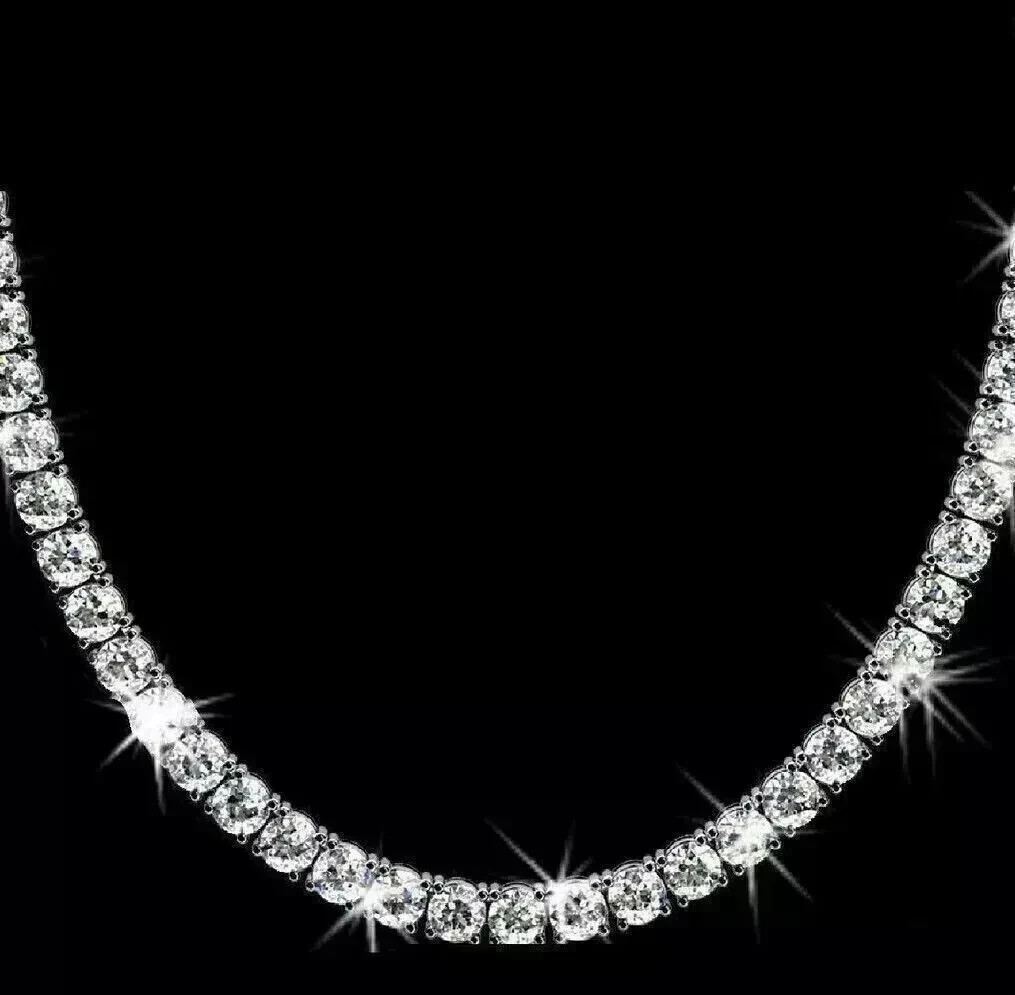 20Ct Round Cut Lab Created Diamond Tennis Women’s Necklace 14K White Gold Plated