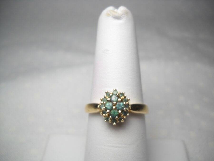 14Kt Yellow Gold Grandidierite Ring Size 6.5 Lovely Blue Green Color Excellent