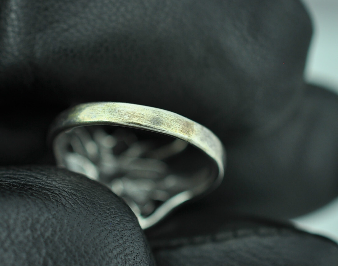 Dainty Solid 925 Sterling Silver Nude Flower Fairy Wings Ring