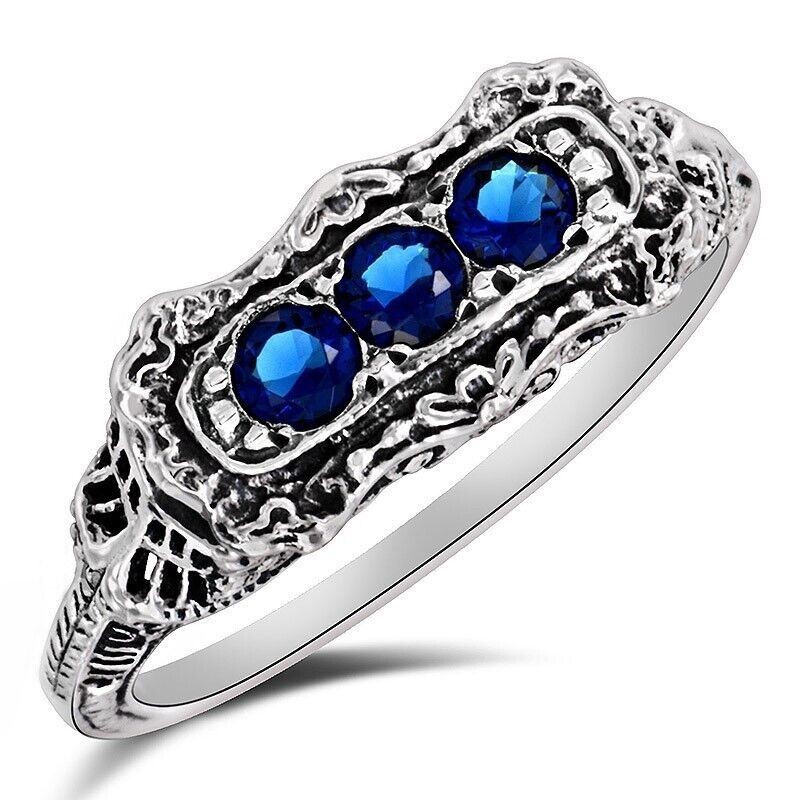 Heat Treated Kyanite 925 Sterling Silver Nouveau Ring Sz 6 XB3-10