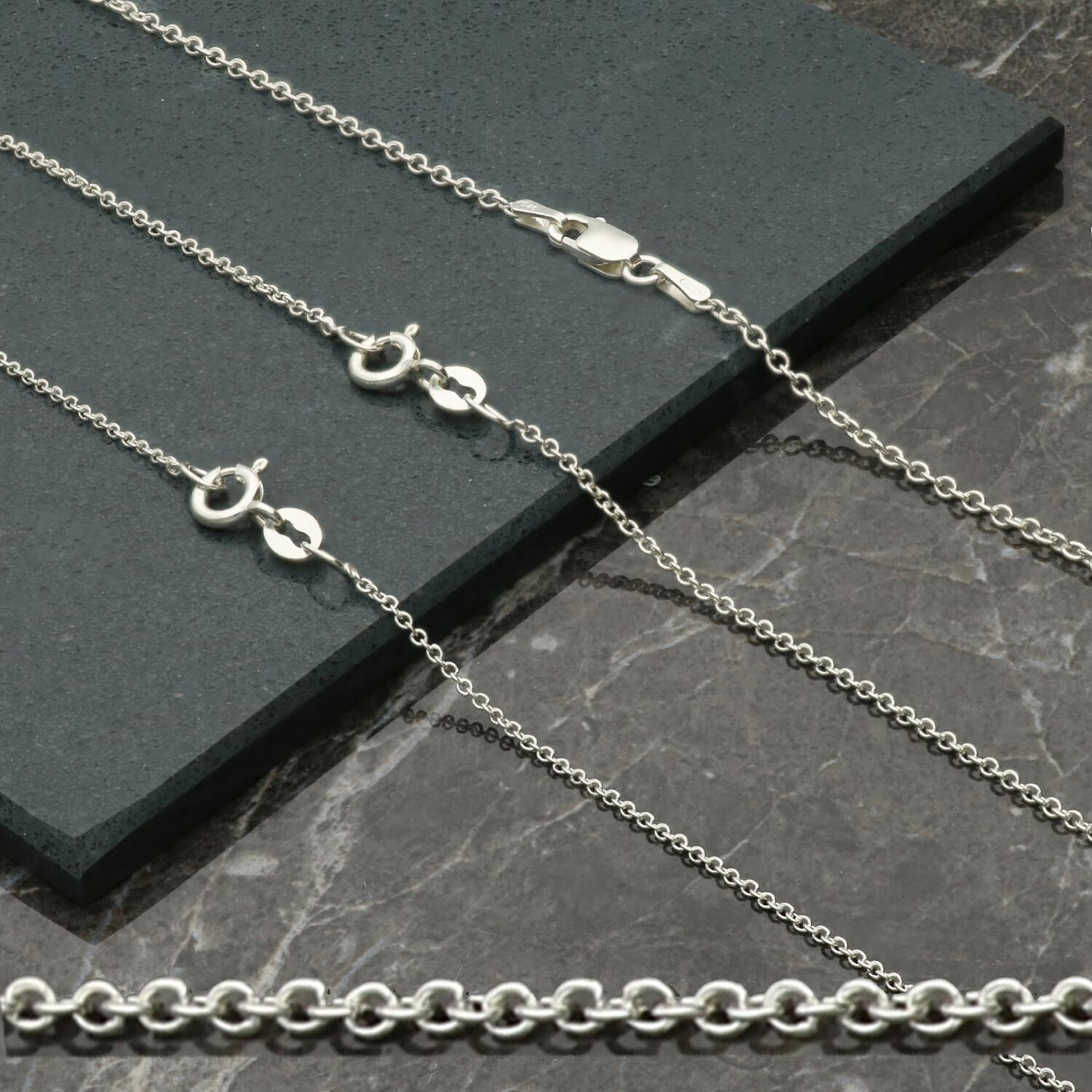 Sterling Silver 12 14 16 18 20 22 24 inch Trace Link Chain – REDUCED TO CLEAR