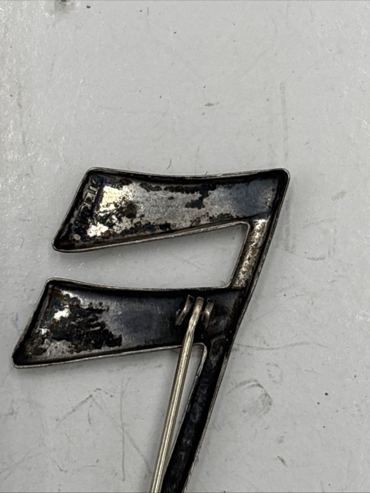 Vintage Sterling Silver Musical Notes Brooch/Pin 2 3/4″ LANG Circa 1950s