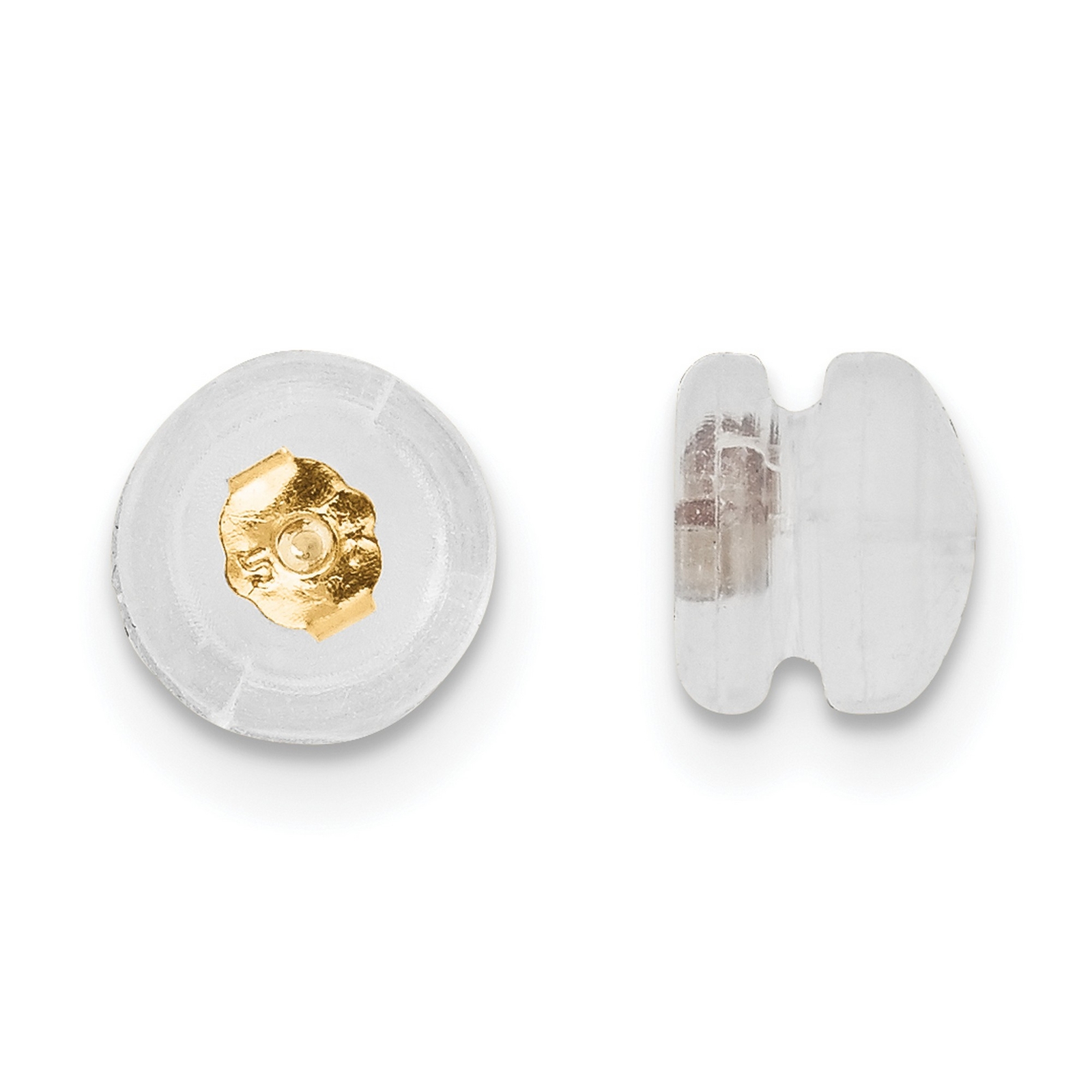 14k Yellow Gold Silicone Sliders YG Screwback Mushroom Earrings