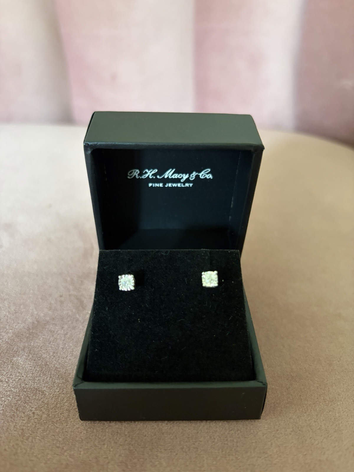 Diamond Stud Earrings (3/8 Ct. t.w.) In 14k White Gold Trumiracle Macys NWT