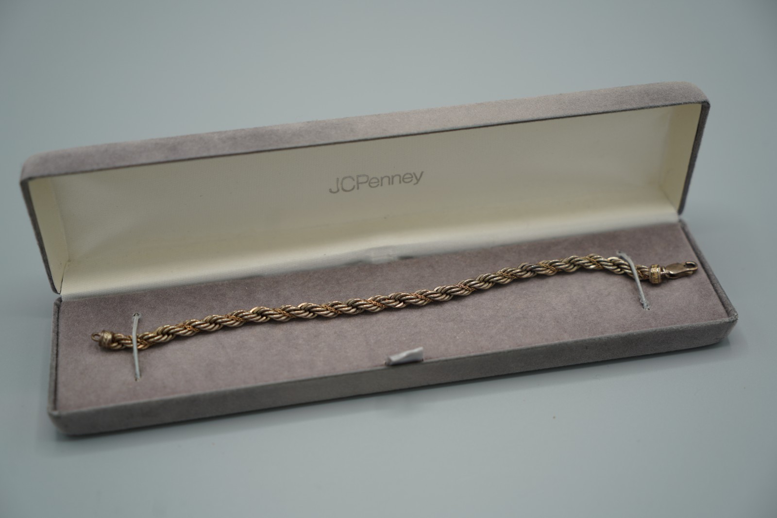 Precious Precious 925 14K Sterling Silver Yellow Gold Rope Chain Bracelet w/ Box