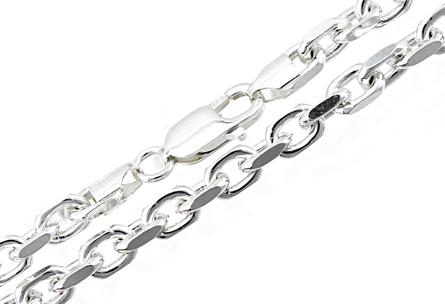 Sterling Silver 4 Sided Cable Chain 24 Inch
