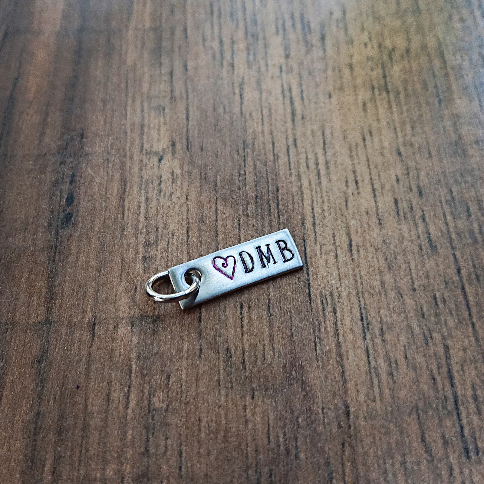 Hand Stamped Personalized DMB Charm, Dave Matthews Band Necklace Charm