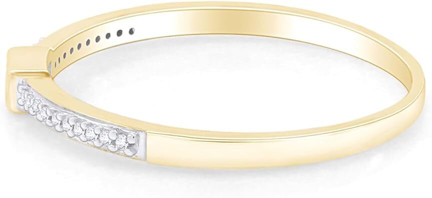 1/10ct Taper & Round Cut Diamond Stackable Band Ring 14k Gold plated Sterling