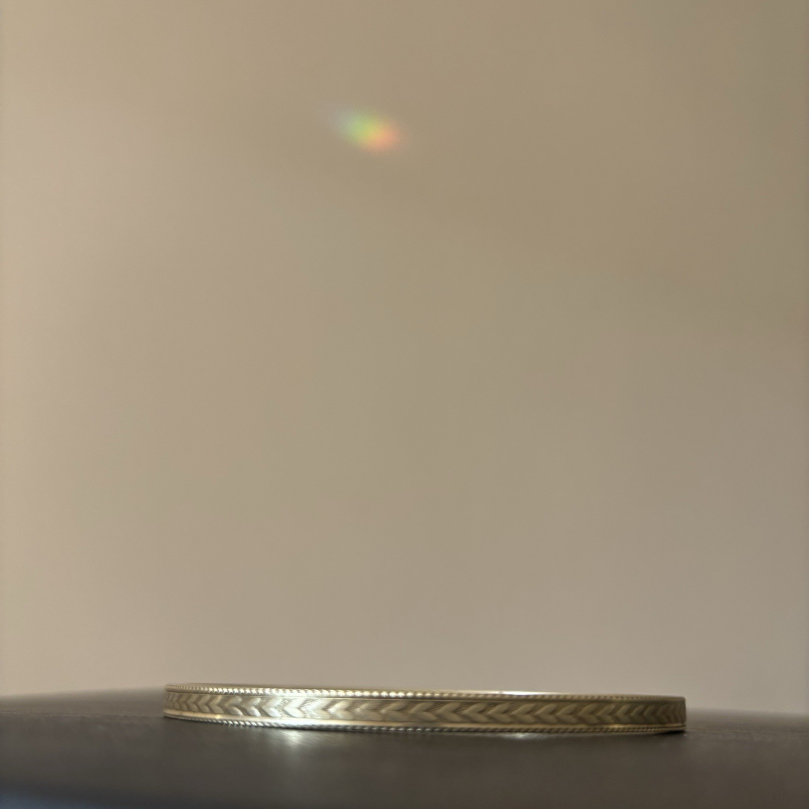 14k solid gold Antique chevron laurel bangle bracelet