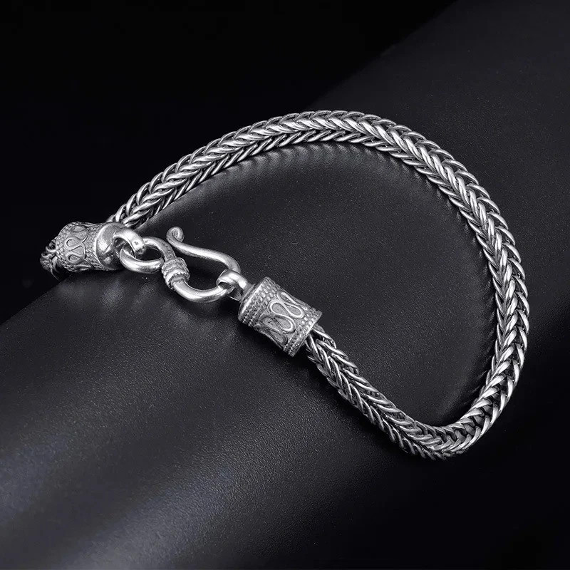 925 Sterling Silver Bangle Bracelet Chain Popular Vintage Bracelet Mens Gift USA
