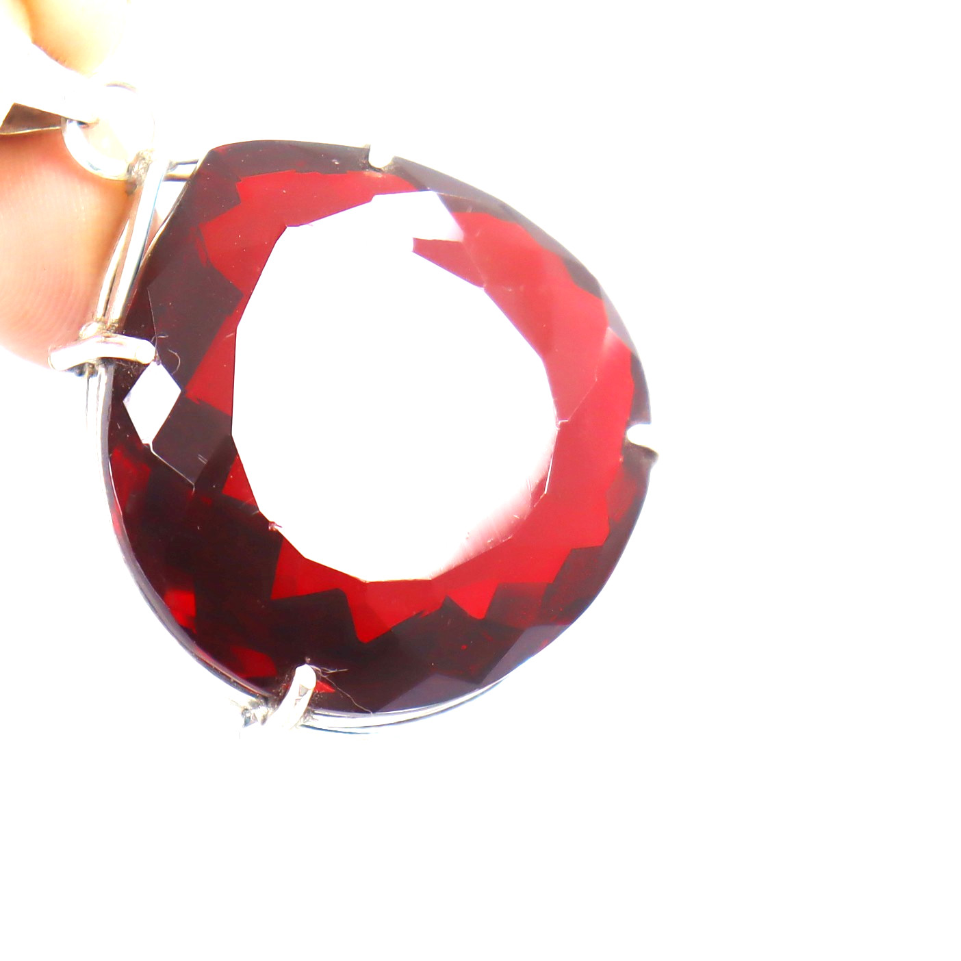 100Ct Natural Red Ruby 925 Sterling Silver Pendant with Ruby Loose Gemstone