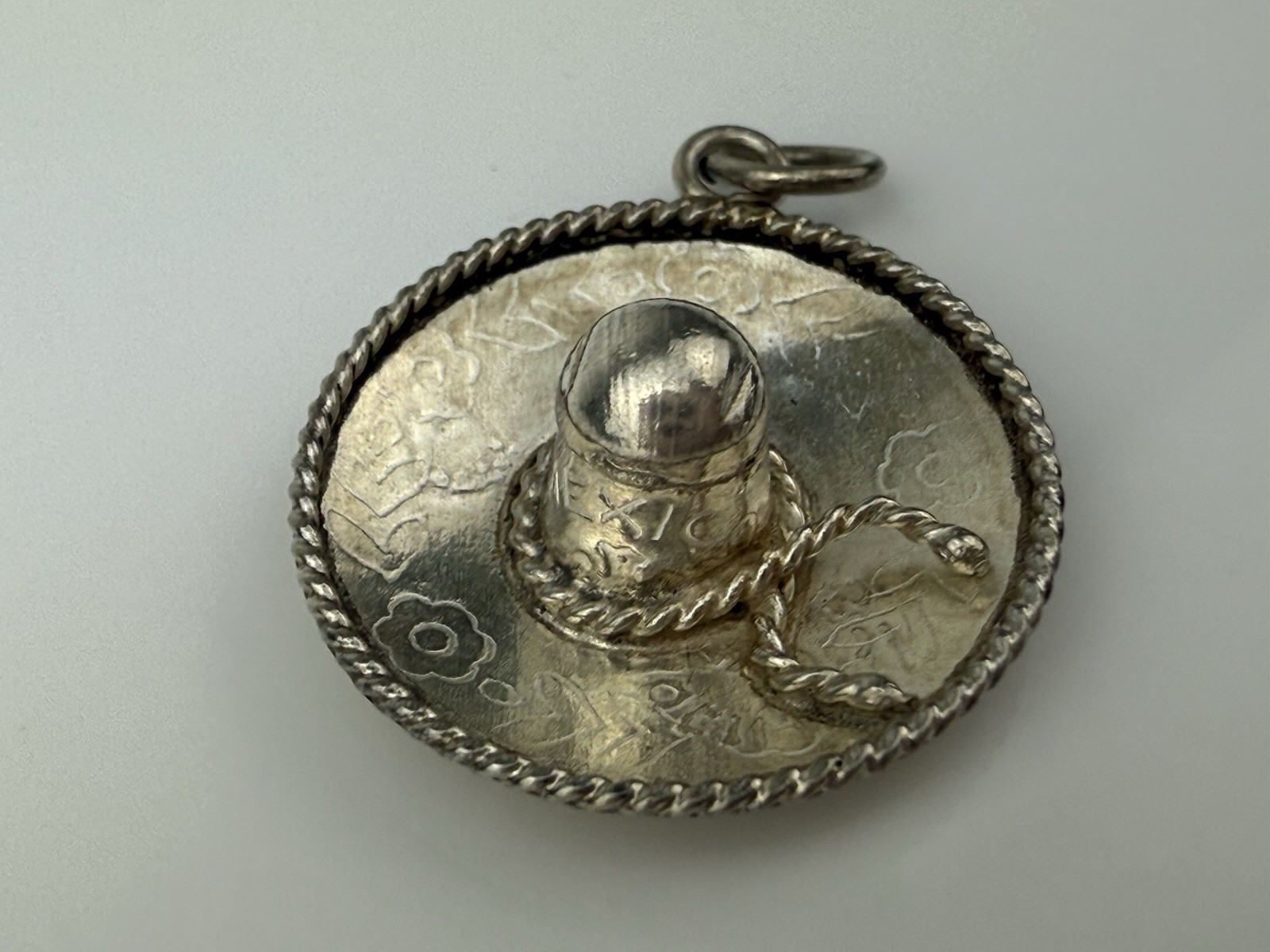 Sombrero Hat Pendant Charm Sterling Silver 925 Mexico 18mm