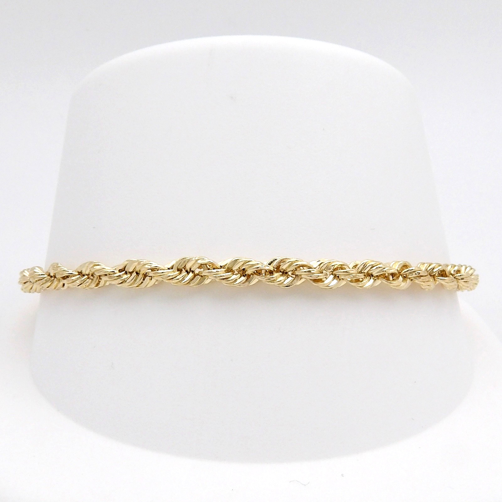 Solid 14k Gold Round Hollow Rope Link Chain Bracelet 8.5in Michael Anthony New