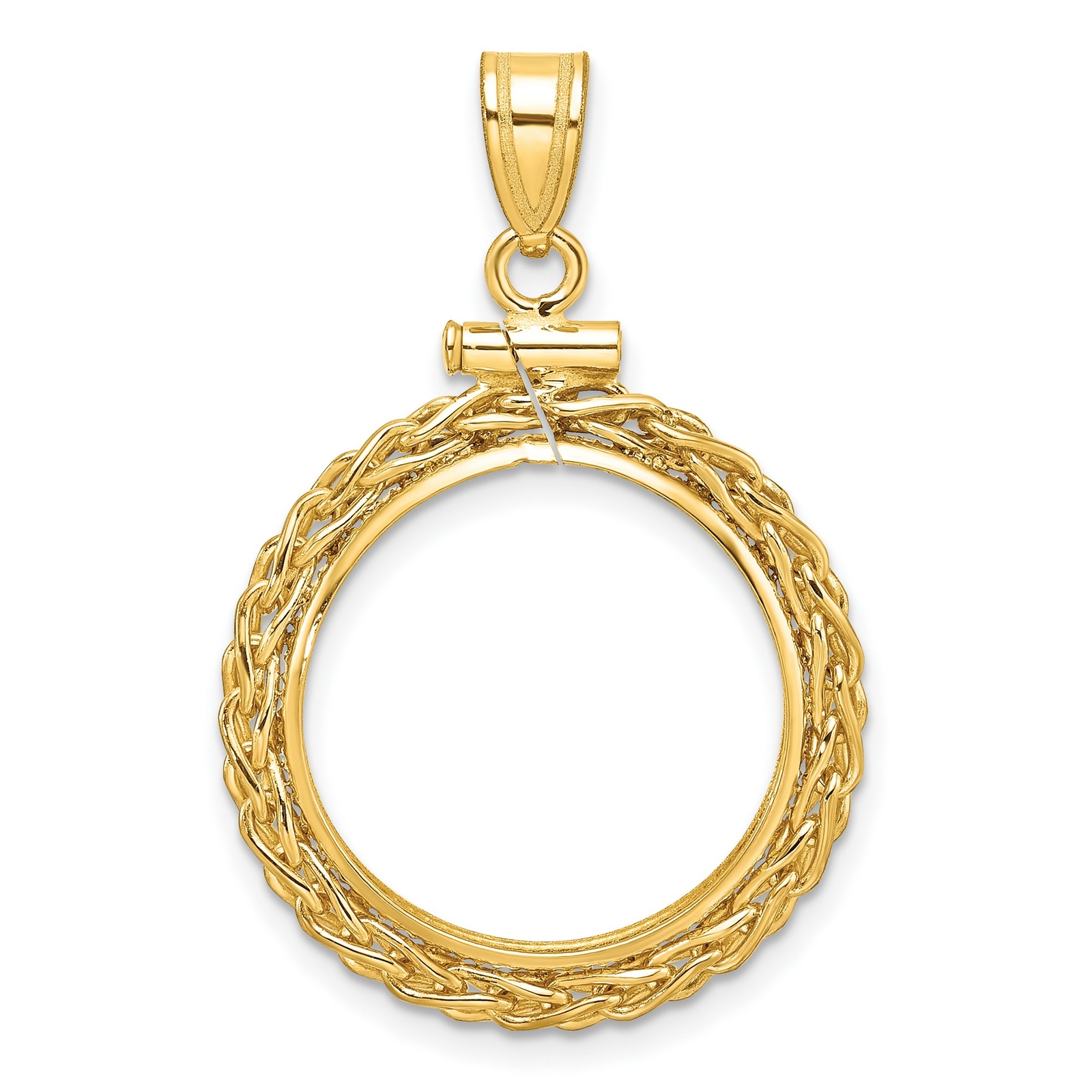 1840-1907 US $2.50 Liberty Quarter Eagle Screw Top Wheat 1 Coin Bezel 14k Gold