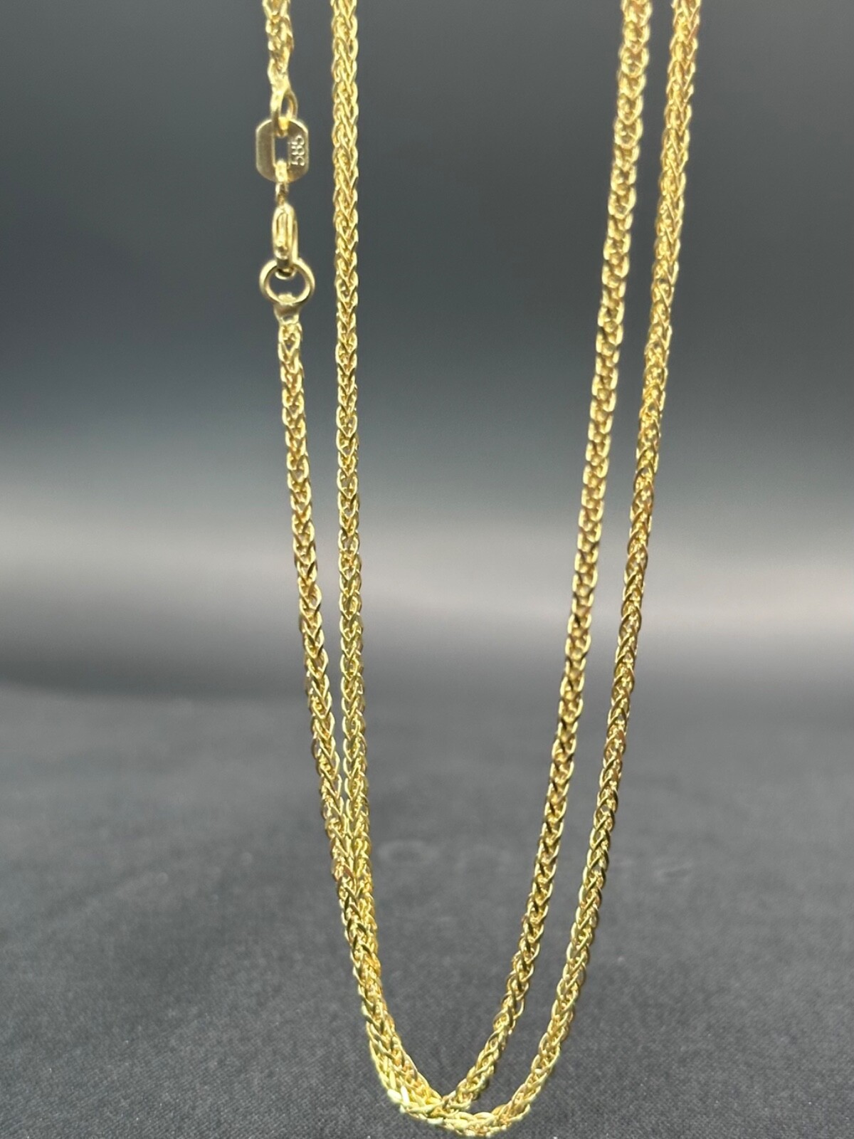 14K Yellow Gold Spiga Wheat Chain Necklace 22″2mm 1.92g 585 Stamped Real Genuine