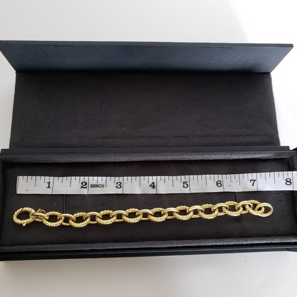 DAVID YURMAN 12mm Oval Link Cable Chain Bracelet 8 Inch 18K Gold