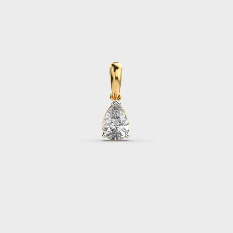 2.00 Ct Miniature Pear Cut Diamond Pendant (Without Chain) 14k gold plated