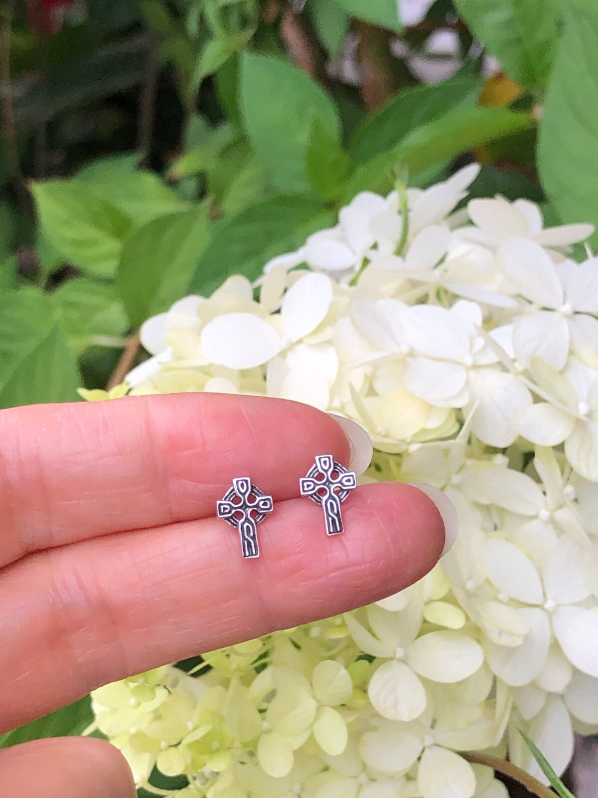 Celtic Cross Post Stud Earrings 925 Sterling Silver Small Stud 9mm(0.35″)