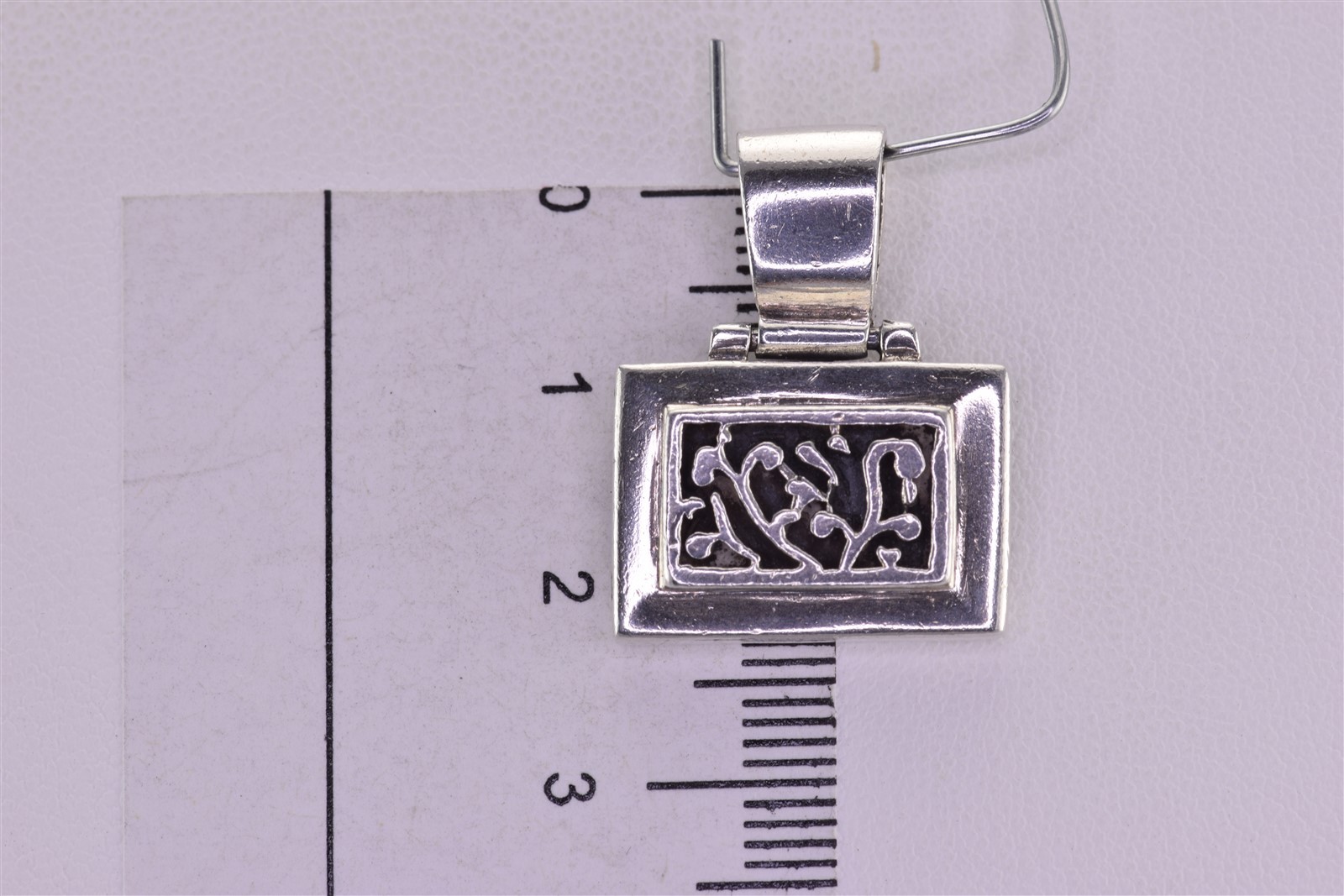 Sterling Silver 14mm x 19mm Framed Oxidized 925 Pendant