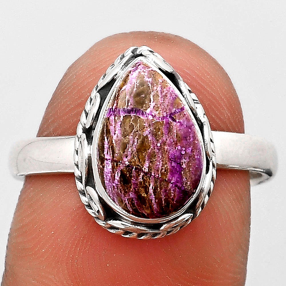 Natural Purpurite – South Africa 925 Sterling Silver Ring s.8.5 Jewelry R-1196