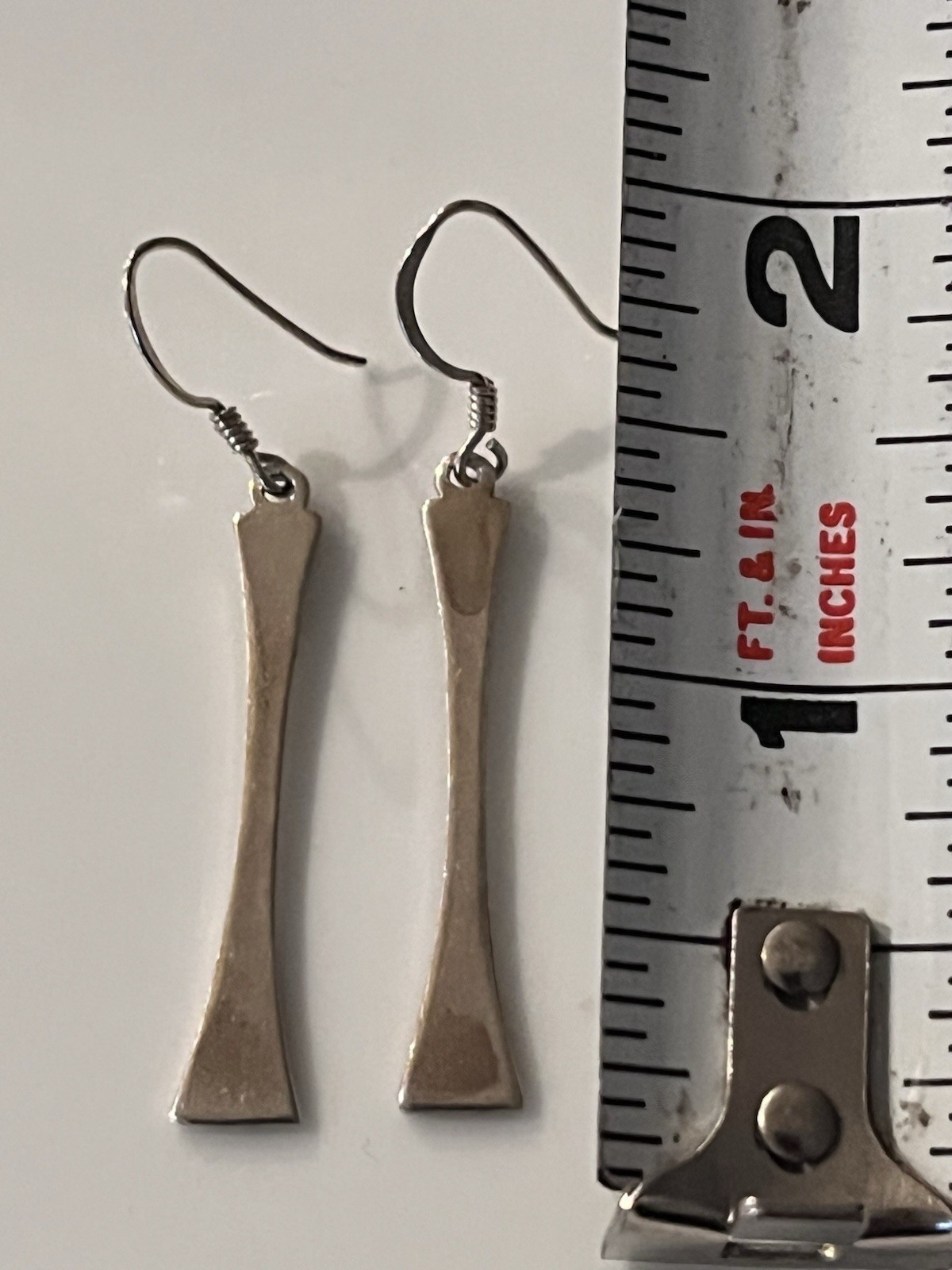 Solid 925 Sterling Silver Hypoallergenic 2″ Long Solid Bar Dangle Earrings 3g