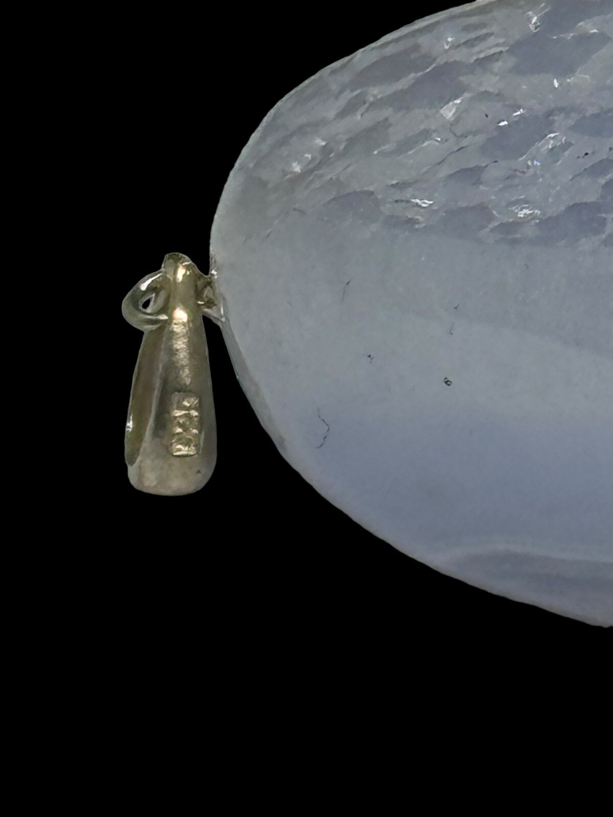 Sterling Silver Blue Lace Agate Pendant Chunky Free Form 33 Grams