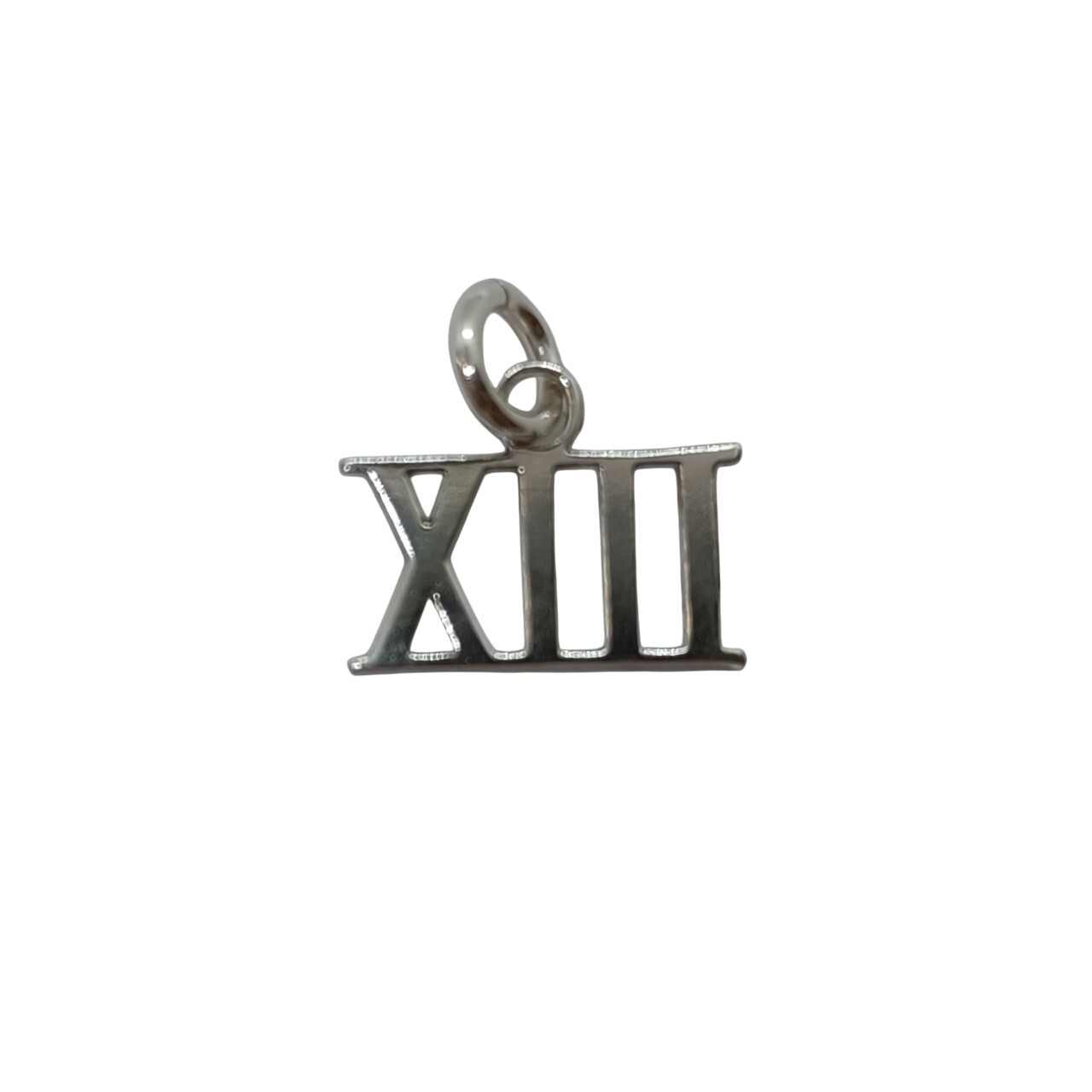 Handmade Sterling Silver Pendant Charm Number XIII Solid Stamped 925 Nickel Free