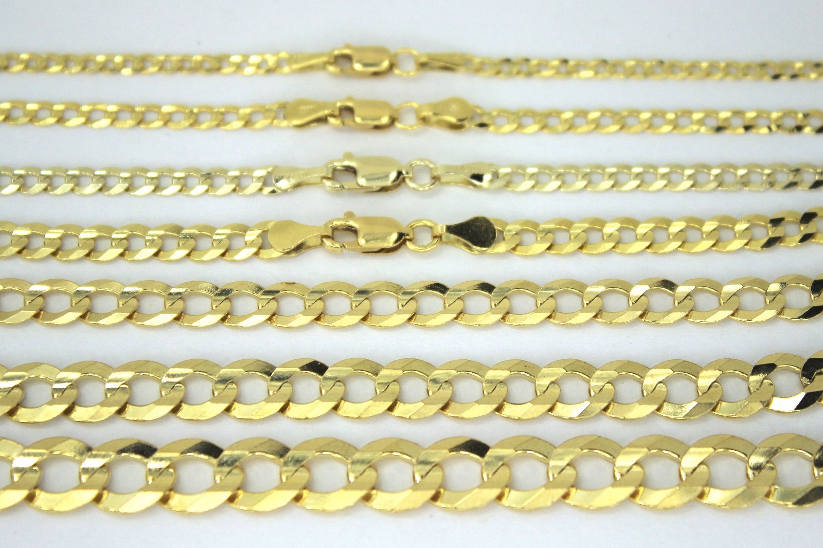 14K SOLID GOLD CUBAN LINK CHAIN NECKLACE FOR MEN WOMEN 2.5 ~ 11.5mm 16 ~ 30″
