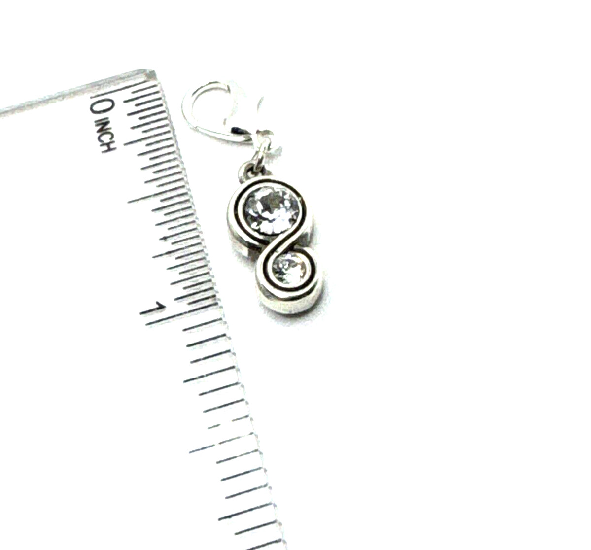 Brighton Infinity Figure Eight White Colorless Crystal Silver Custom Clip Charm