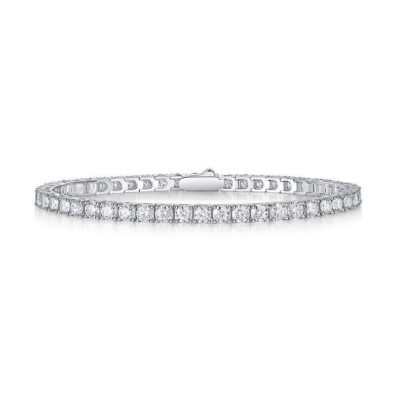 Tennis Bracelet SOLID 925 Sterling Silver MOISSANITE Passes Tester 3-5mm