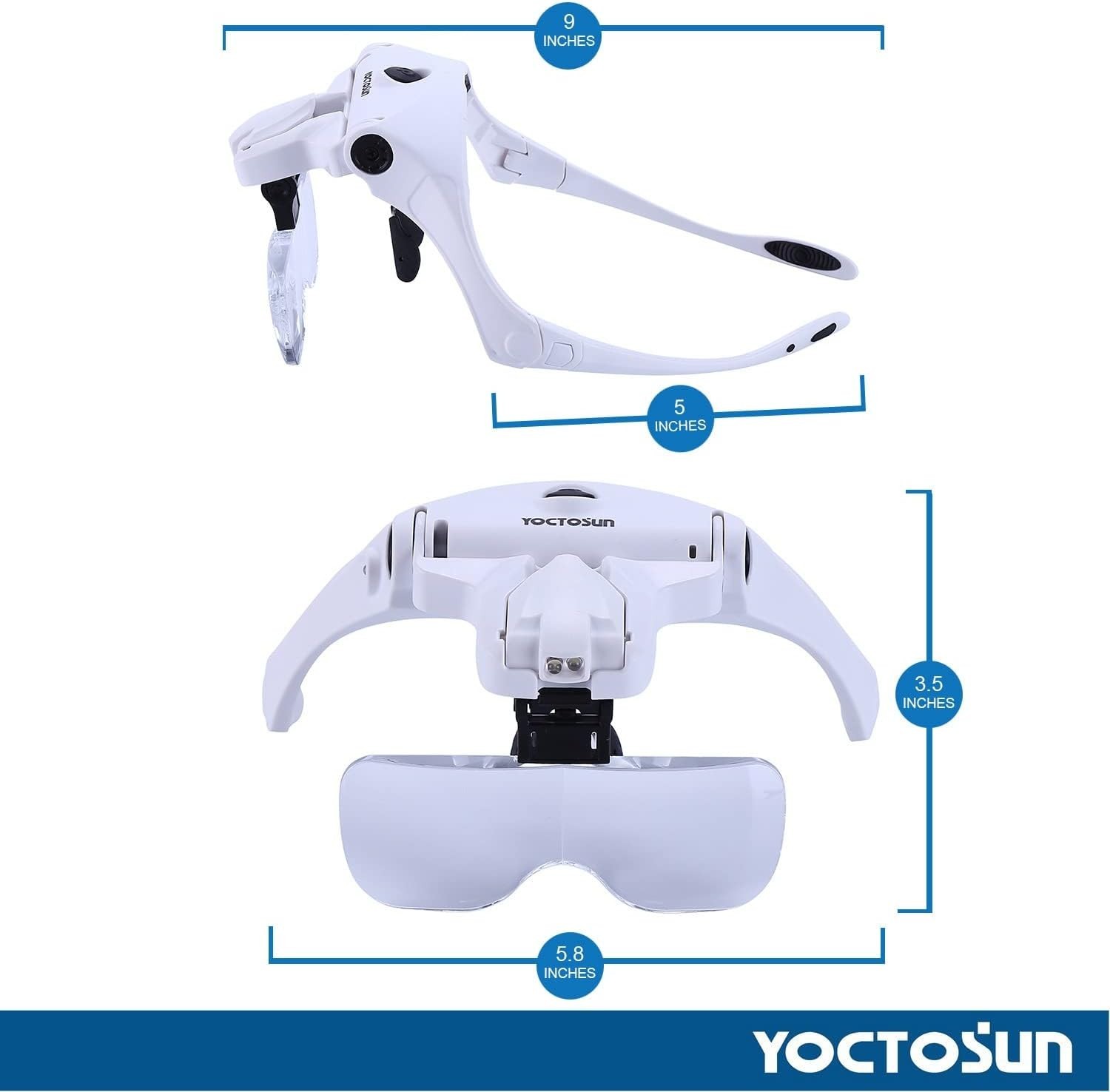 Versatile LED Head Magnifier with 2 Adjustable Leds & Ergonomic Headband Design