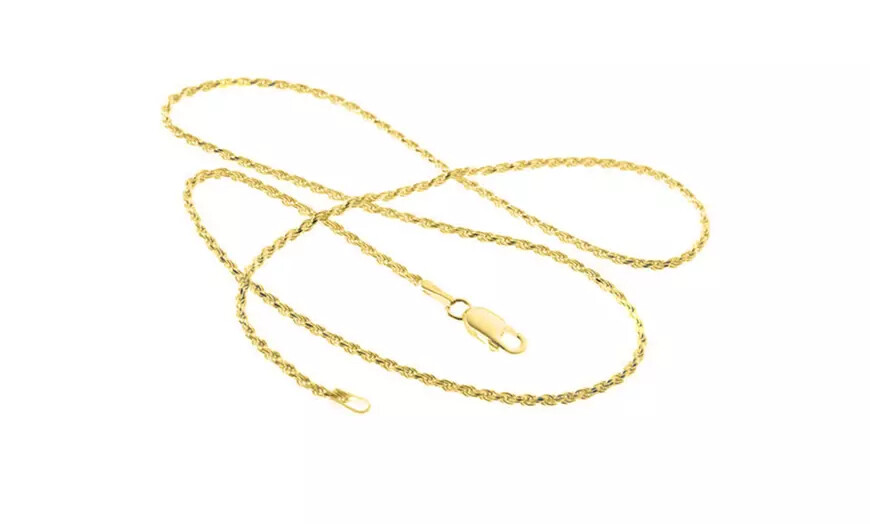 1.5MM Solid 925 Sterling Silver Gold DIAMOND CUT ROPE CHAIN Necklace Italy